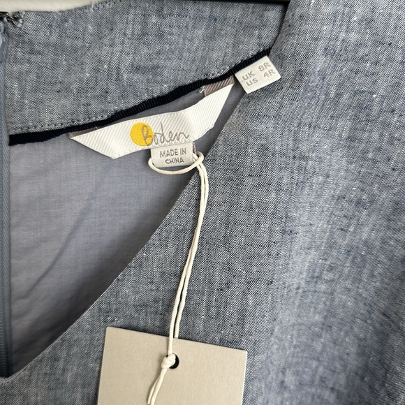 NWT Boden chambray dress fully lined with pockets. - Picture 6 of 8